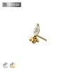IMPLANT GRADE TITANIUM MARQUISE MERMAID SHAPE THREADLESS (PUSH IN) TOP PART ONLY